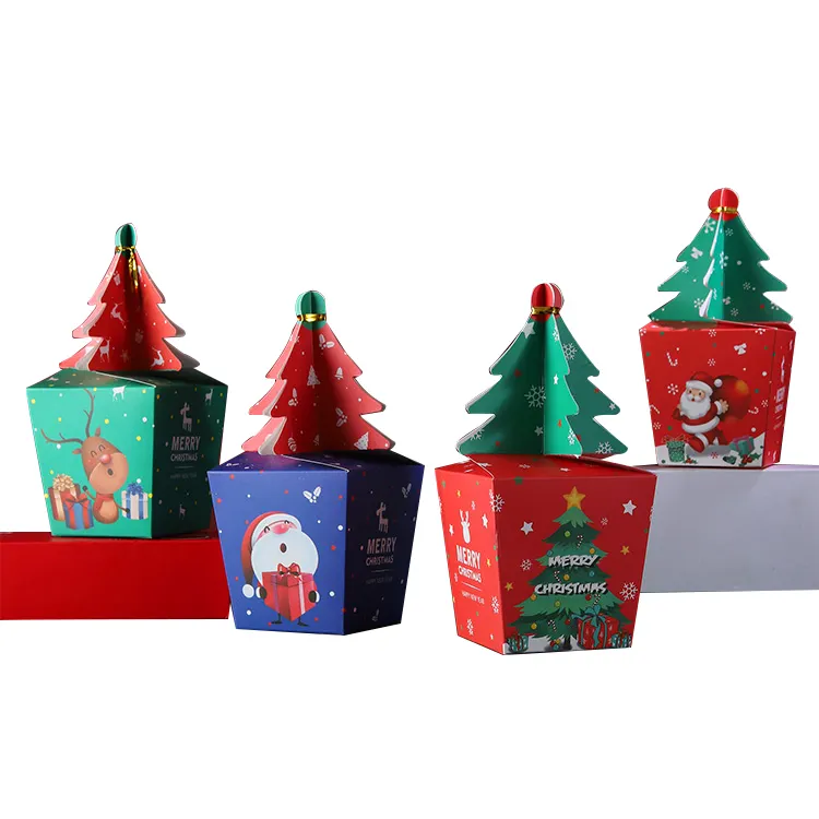 Caixa de armazenamento de papelão da árvore do natal, caixa eco-amigável do design personalizado