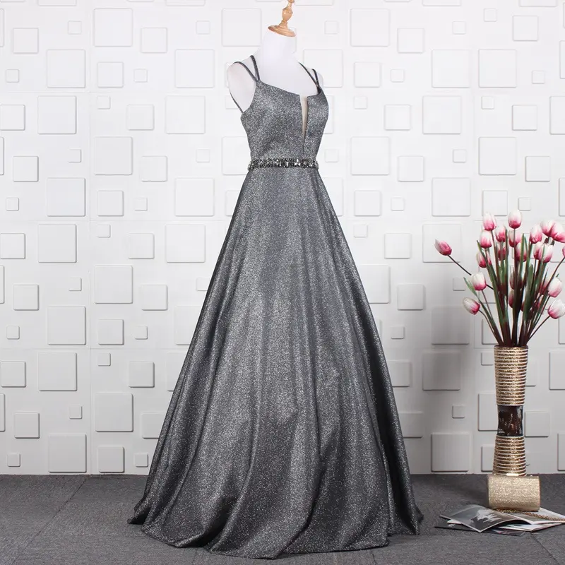 2019 New Shinny Glitter Bling Bling Ballkleid Spaghetti träger Sexy Abendkleider Günstige Großhandel Abendkleid Für Dicke Frauen