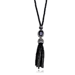 Fashionジュエリー天然石druzyペンダントビーズタッセルネックレス - Product Image 6