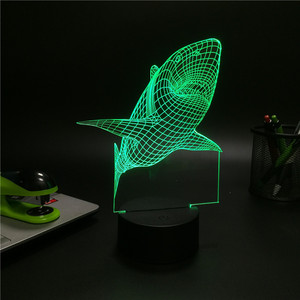 Nieuwe 2017 kinderen Dag Gift 3D LED USB Lamp Onderwater Wereld vis Walvis Cetacea Visuele Kleuren Nachtlampje Kind Tafel Geschenken Speelgoed - Product Image 3
