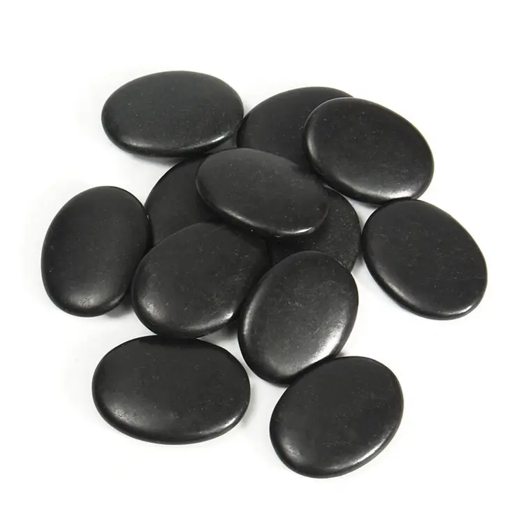 Pierres de Massage professionnelles, 2 pierres naturelles en lave et basalte, pour Spa, thérapie Massage