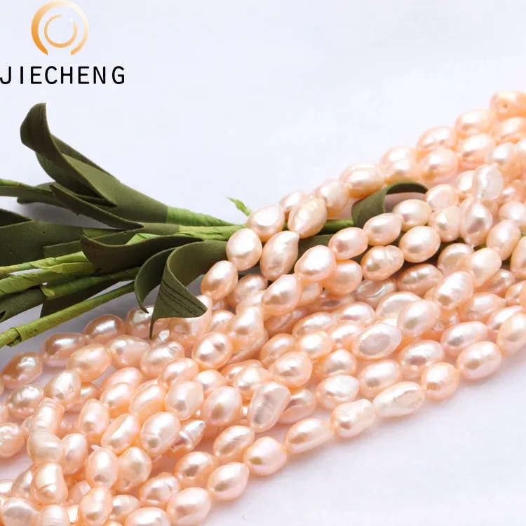 AA + 8-9mm de perlas de agua dulce irregular, hilo natural zhuji venta al por mayor de perlas cultivadas en venta