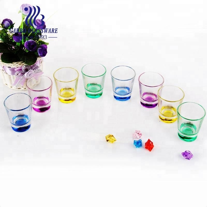 Hot selling high quality automata press glass bar drinking glassware unique design clear wine cup tumblers 2oz small shot glass