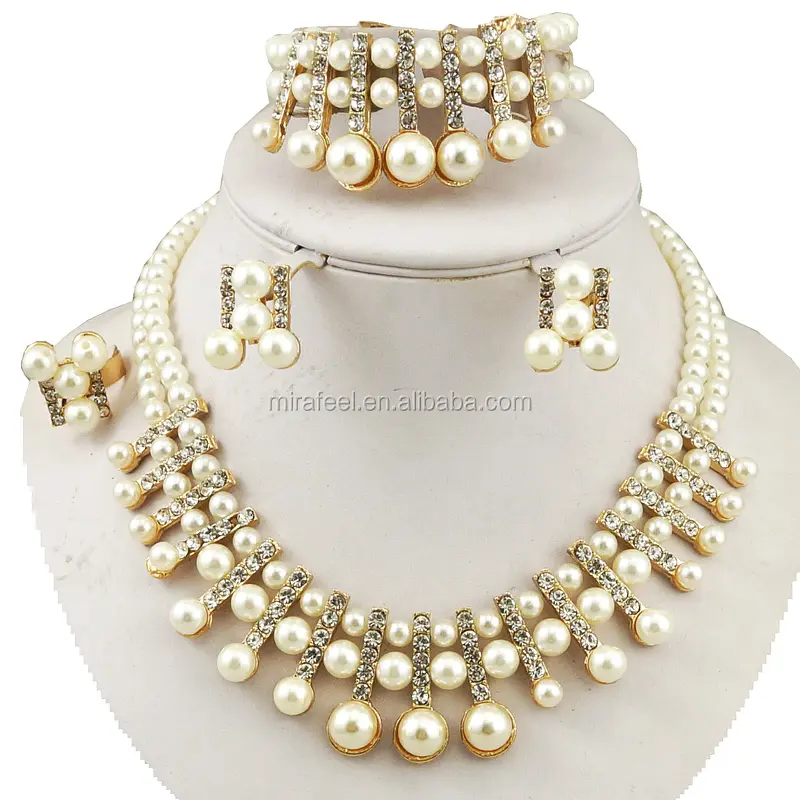 Prix usine perles ensembles de bijoux plaqué or bijoux EJ03-9