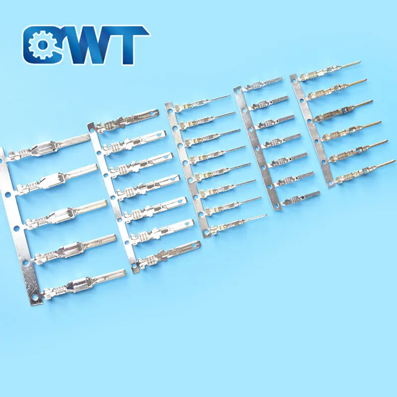 Prensado automotriz QWT de cobre y latón, Conector de cable plano macho y hembra, tipo de pin, dupont, no aislado, terminal de pin