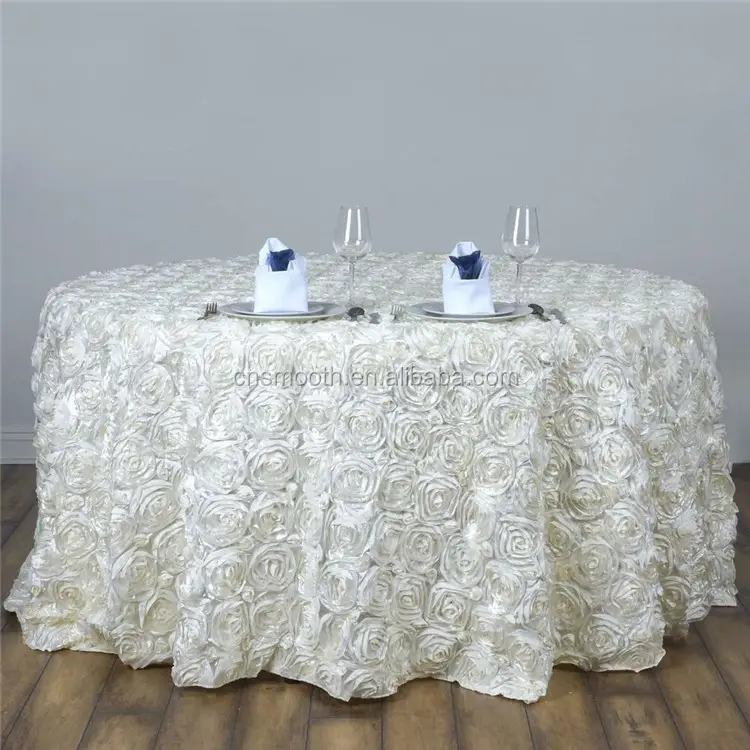 Capa de mesa de cetim em 3d, pano redondo para decoração de casamento, hotel e hall