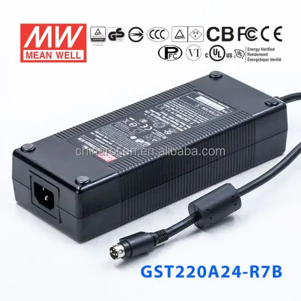 GST220A24-R7B Meanwell Asli Sakelar Adaptor Vl Level AC-DC 221W 24V/9,2 A Catu Daya