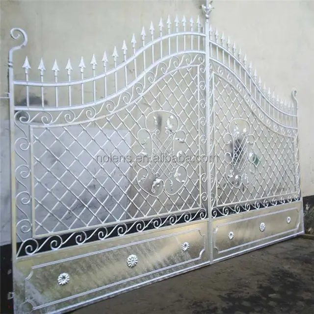 Portão de portão de casa moderna projetos/luxuosos portão de ferro forjado/desenho de portão de aço