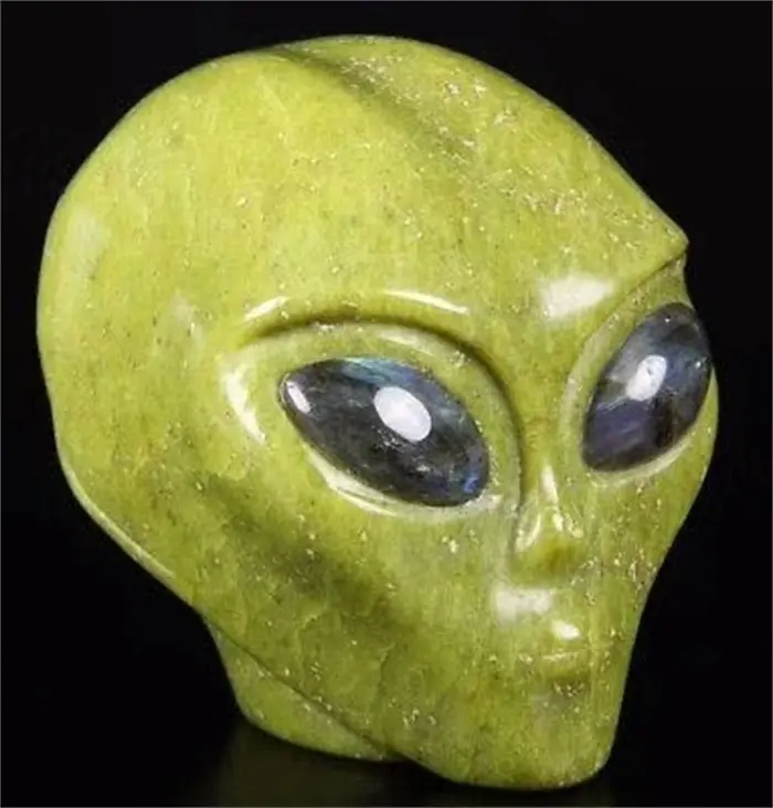 Hot koop hoge kwaliteit nieuwe product natuursteen alien schedels voor Halloween Decoratie