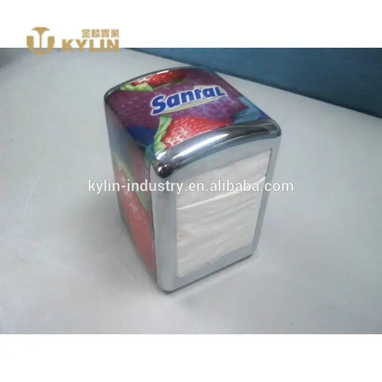 Dispensador de servilletas con impresión cmyk, tamaño pequeño, práctico, barato, Chino