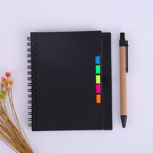 Cuaderno A5 A6 de papel Kraft en espiral con bolígrafo, notas adhesivas, marcador, banderas de pestañas de colores, tapa dura, Logo personalizado, cuaderno de notas de bolsillo - Product Image 2