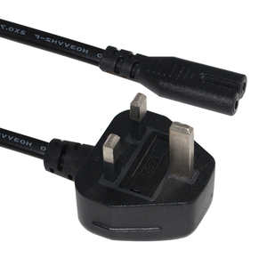 13A 250 v BS סטנדרטי 3Pin תקע כבל חשמל IEC 320 C7 דמות 8 מחבר עבור שיער מייבש AC בריטניה כבל חשמל