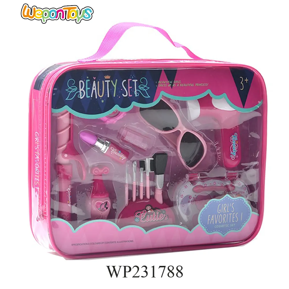Nieuw Item Dress Up Game Pretend Beauty Accessoires Set Plastic Cosmetische Speelgoed Set Voor Meisjes