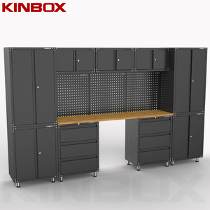 Kinbox 13件工作台工具箱/推车/手推车车库工具柜悬挂工具箱带工具架车间车库储物 - Product Image 6
