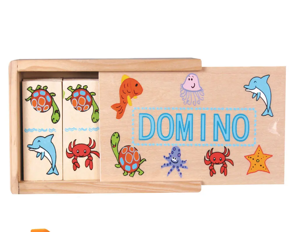 China online-shopping 28 stück heißen- Verkauf meerestier Babys Sicherheit geschenk kleine puzzle aus holz boxkids dominospiel gesetzt