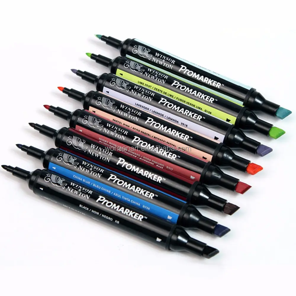 Winsor & Newton Promarker e n e n e n e n e n e n e n e n e n e ucu işaretleyici kalem 6 renk ve 12 renk Blender sanatçı fırça kalem