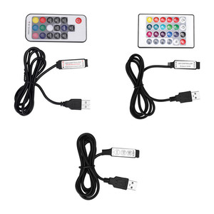1 m USB DC 5 V-24 V HA CONDOTTO Il Regolatore <span class=keywords><strong>Kit</strong></span>-17 Chiave RF di Controllo A Distanza Senza Fili Dimmer /linea per 5050 3528 RGB LED Luci di Striscia