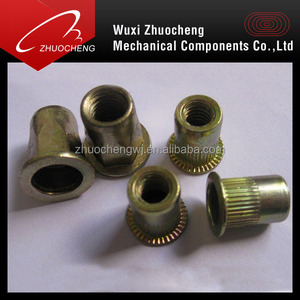 Carbon Steel Zinc Plated Flat Head Knurled <strong>M16</strong> <strong>Rivet</strong> <strong>Nut</strong>