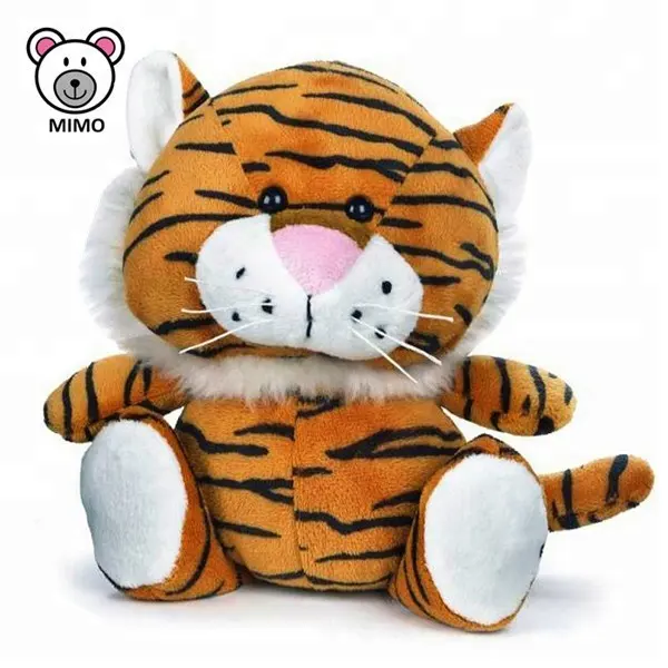 Tigre de peluche de dibujos animados para bebé, juguete de felpa con logotipo personalizado, realista, suave y pequeño