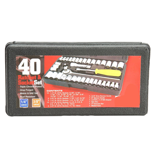 标准Sae公制工具40 Pcs 1/4和3/8英寸棘轮扳手驱动套筒组