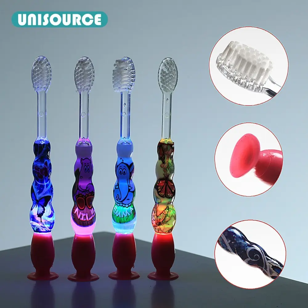 Cepillo de dientes LED brillante para niños, para viajes