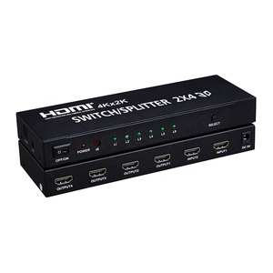 Full HD 3D 4K <strong>HDMI</strong> <strong>Switch</strong>/Splitter 2x4 video <strong>output</strong>,4K <strong>HDMI</strong> <strong>Matrix</strong> 2 in <strong>4</strong> out