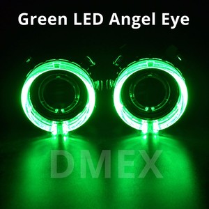 DMEX 80มม. 95มม. แหวน <span class=keywords><strong>LED</strong></span> Angel Eyes แบบกันน้ำ,ไฟโปรเจกเตอร์ HID ไบซีนอนสีสันสดใสเลนส์ Angel Eyes