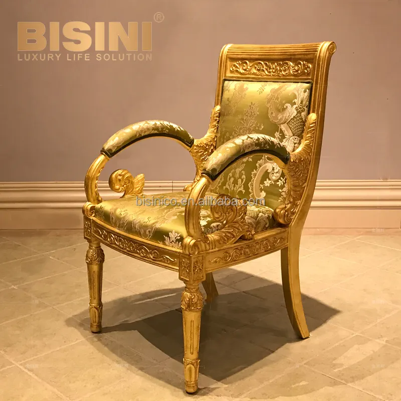 Nouvelle Conception de luxe Style Baroque Salon Méduse Velours Fauteuil En Bois/Louis XV Royal Feuille D'or Chaise Sculptée À La Main, QUANTITÉ MINIMALE DE COMMANDE 1 PC