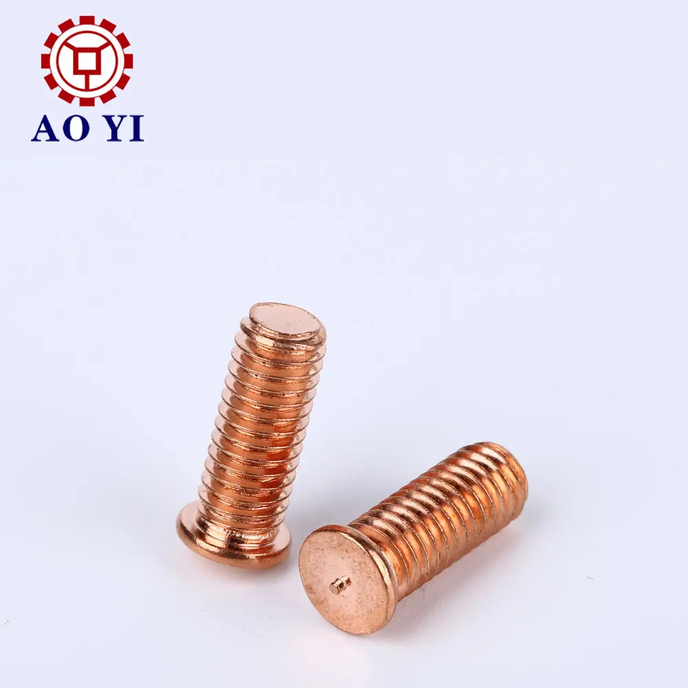 M6 M8 M10 Brass Copper Plated Stud Welding Screws and Nuts