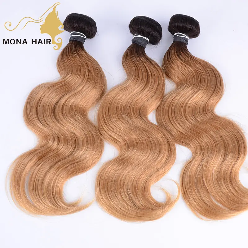 Feixes de cabelo brasileiro, em estoque, entrega rápida, qualidade superior, 1b 27 ombre, cor do cabelo