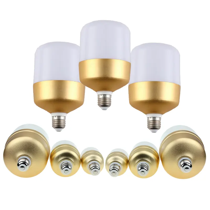 Caliente venta de oro barato bombilla led China proveedor 9w 13w 18w 28w 38w bombilla led de plástico e27 larga vida útil