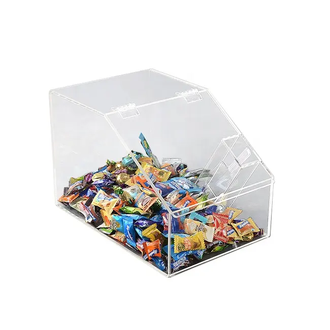 स्पष्ट अनुकूलित plexiglass स्कूप के साथ थोक अनाज डिब्बे कैंडी बॉक्स