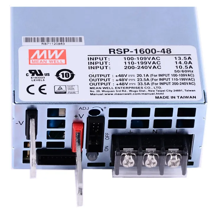 Smps média bem RSP-1600-36 1600w 36v 44.5a saída única fechada AC-DC com função pfc ativa pv fonte de alimentação