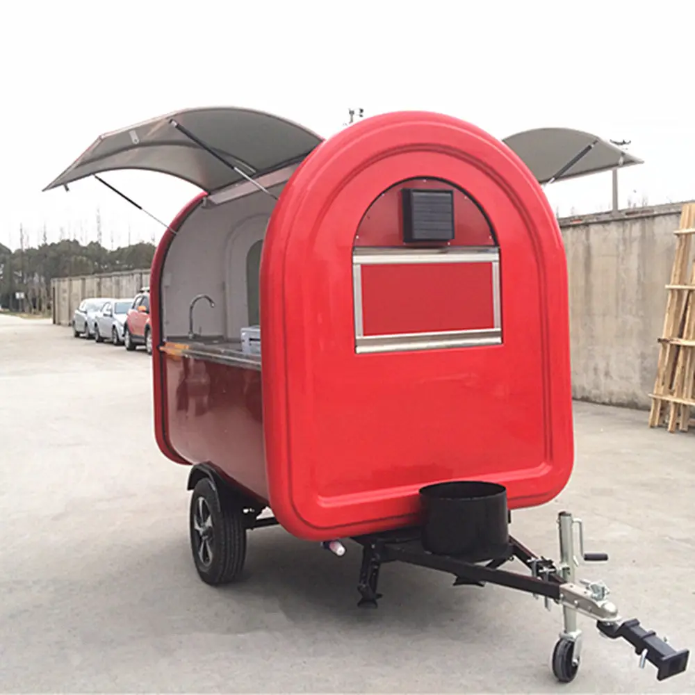 CP-C230165230 red catering trailer food truck concession food vanmobile beach beverage store for sale