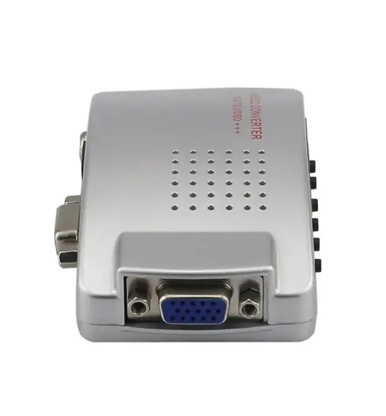 VGA إلى تلفزيون S-Video 3 RCA جهاز كمبيوتر شخصي AV كابل محول محول (VGA-RCA)