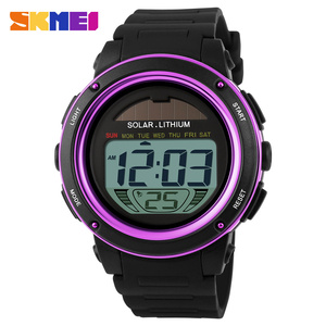 SKMEI 1096 שמש כוח שעון 50 M Waterproof ספורט דיגיטלי אלקטרוני שעוני יד לגברים