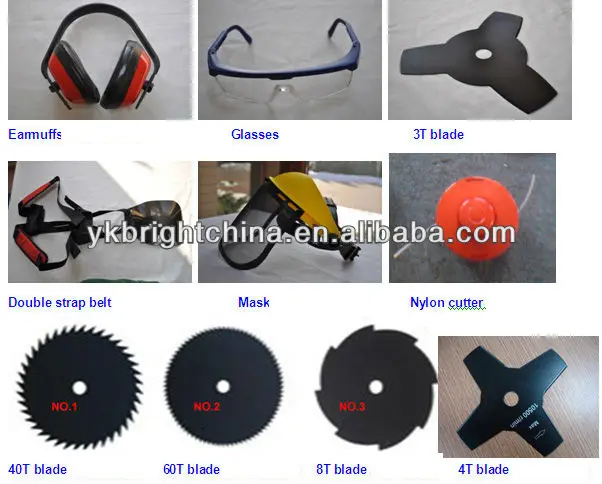 Spare parts of Shindaiwa grass trimmer: earmuffs glasses metal blade mask veil strap belt nylon trimmer line