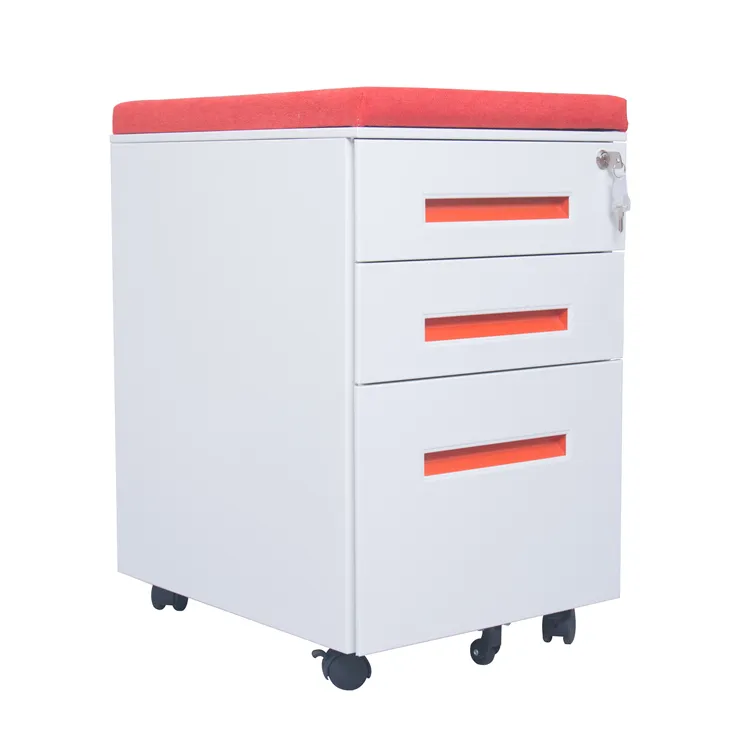 Office furniture multi function metal 3 drawer mobile file cabinet