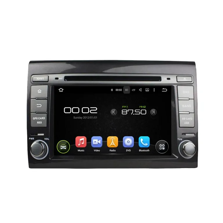 Autoradio Android 9.0, 4 go RAM, 32 go ROM, navigation GPS, 7 po, 2 Din, lecteur multimédia, dvd, audio, pour voiture Fiat BRAVO (2007 à 2012)