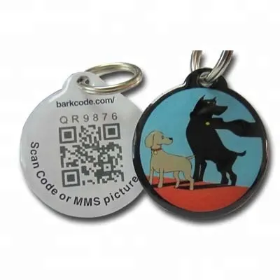 Stampa personalizzata a basso prezzo codice Qr unico Tag Pet Tag ID Pet RFID individuale