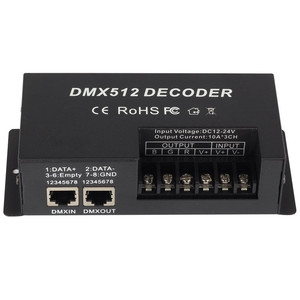 3 Kanal 30A RGB DMX 512 LED Decoder Controller DMX Dimmer Verwendung für DC12-24V RGB LED-Streifen
