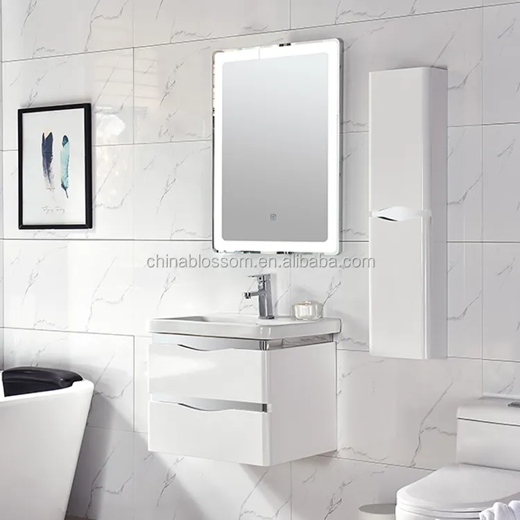 Hangzhou-mueble de esquina de PVC, mueble de baño impermeable, color blanco