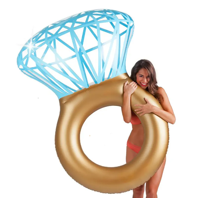 Anello di nuoto gonfiabile diamante PVC donna giocattolo acqua sedile