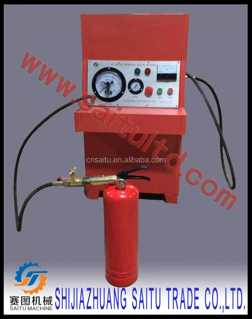 nitrogen filling machine to pressurize gas into extinguisher with dry powder filling
