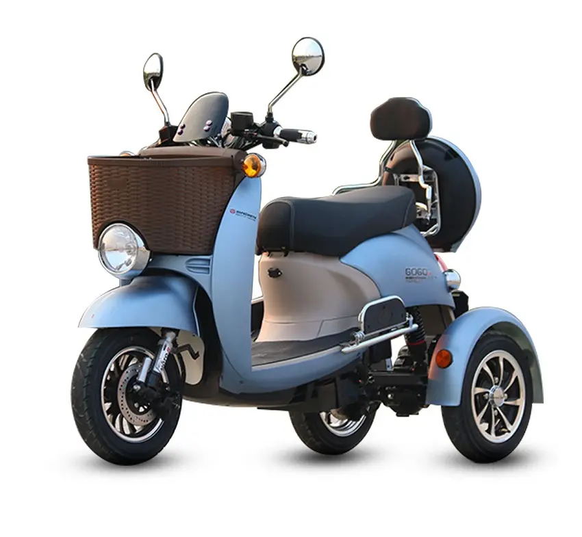 Scooter Elétrico Três Rodas China para Adultos Motocicletas Elétricas 60V 500w 1000wats 3 Rodas Triciclos Elétricos Resistentes 100