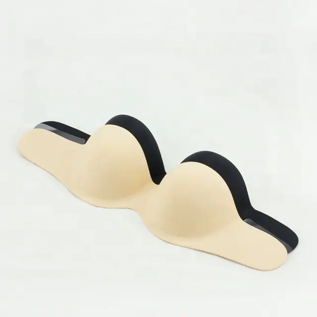 Sutiã adesivo Strapless Sticky Invisible Push up Silicone stick no sutiã para vestido sem encosto com mamilo cobre Nude