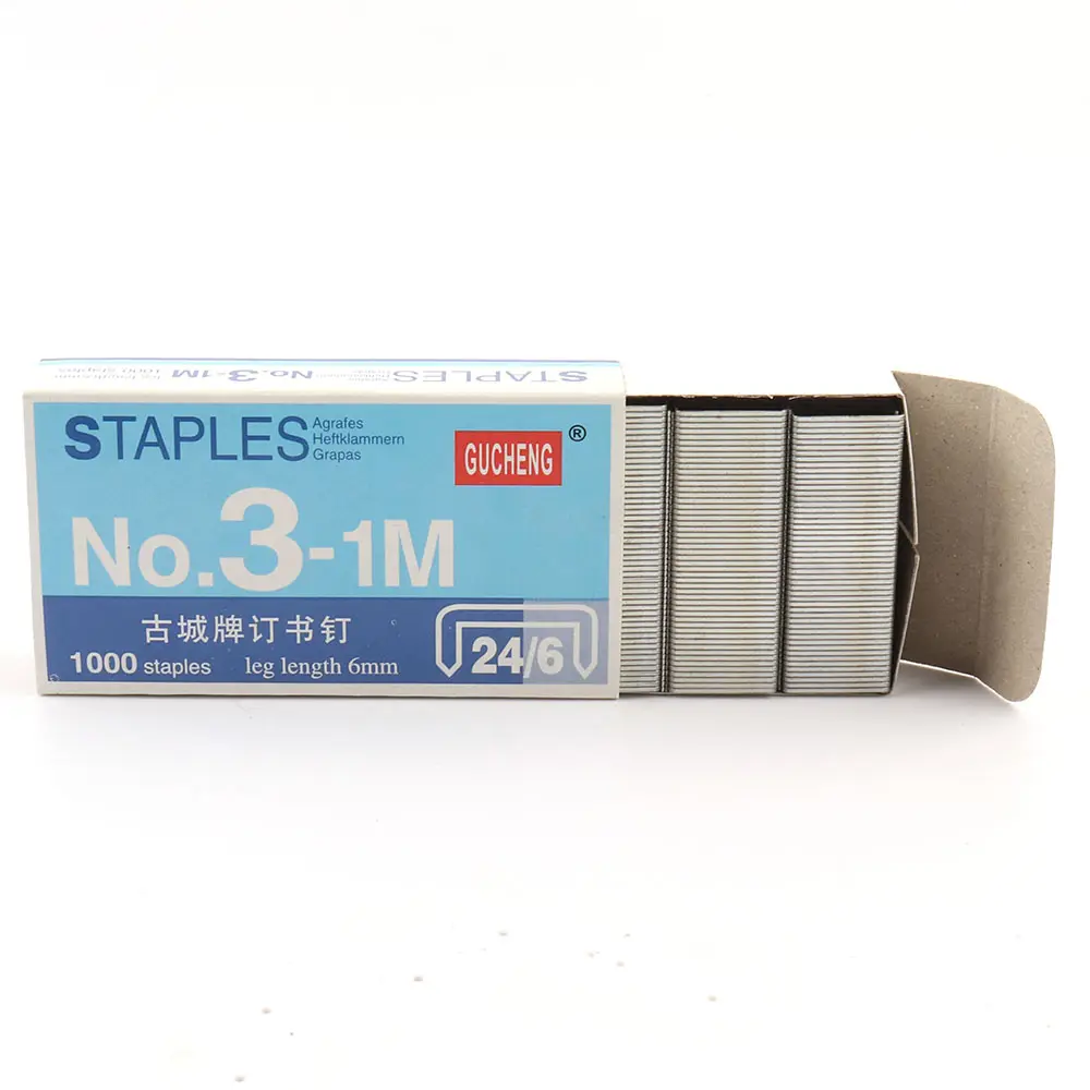 Hot Sale Staples 24/6 Metal Office Staple Pins With Bule Packaging Custom