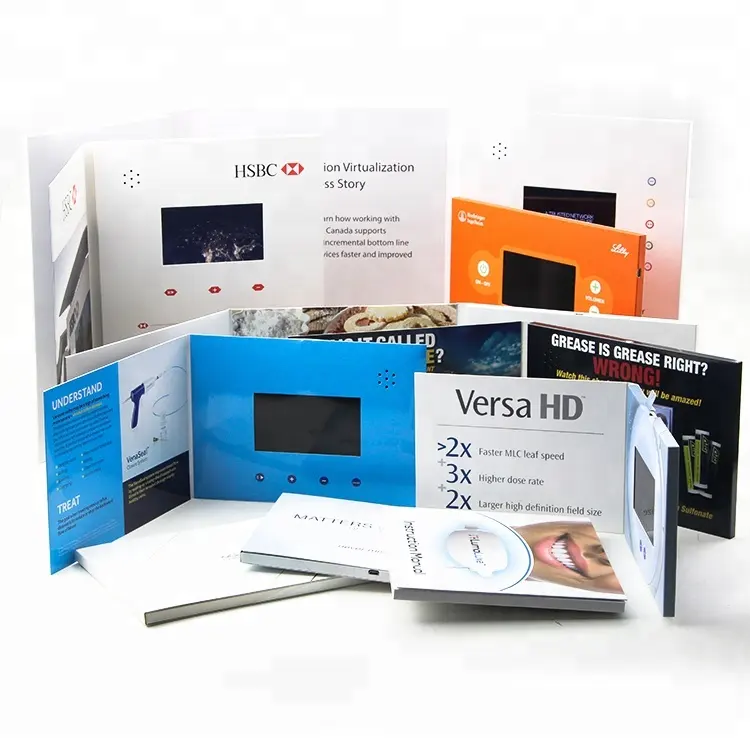 High quality 2.4,4.3,5,7,10 inch lcd video invitation business card brochure