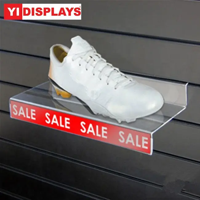 Slatwall acrylic shoe shelf shoe ring holder sign shoes holder