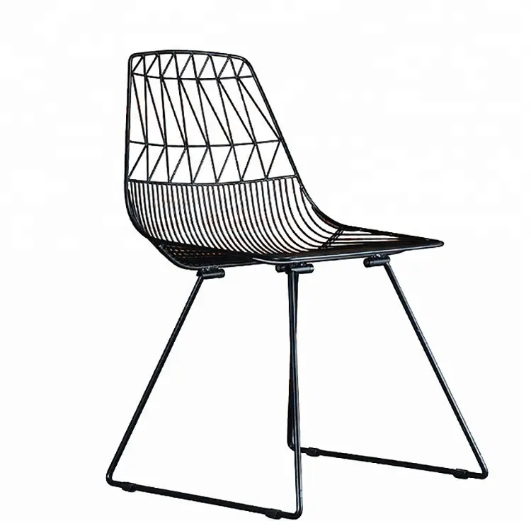Clásico moderno de Metal al aire libre estudio loft de Hee Lounge silla apilable Harry Bertoia de alambre de acero Silla de ocio con pad